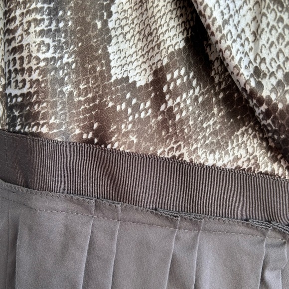 Tahari Cotton & Satin Brown A line Dress - Picture 3 of 7